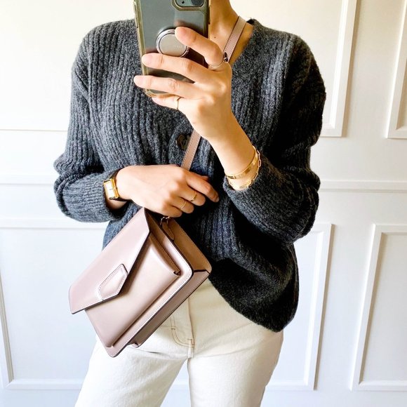 The Bobbi Leather Small Crossbody Bag - Pink - Picture 8 of 16